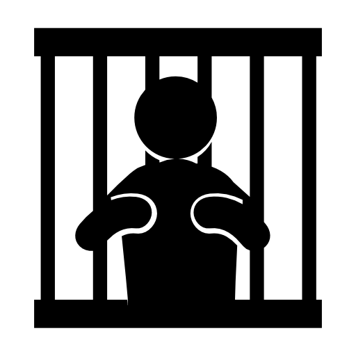 Criminal in jail silhouette