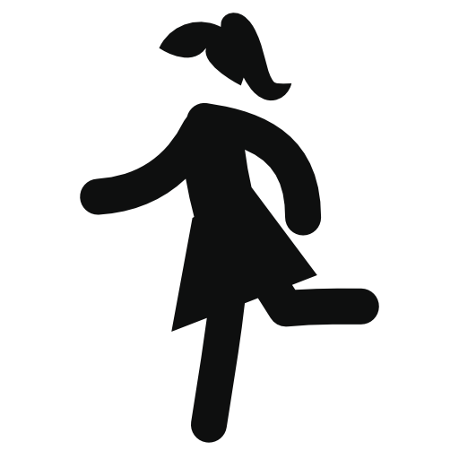 Shape of a girl in dress walking