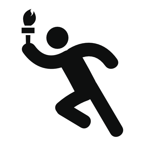 Man running with olimpic torch