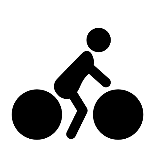 Person riding on a bicycle side view silhouette