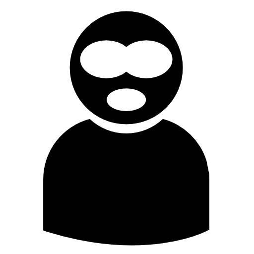Terrorist man silhouette with bonnet mask