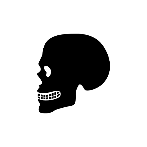 Human skull side view silhouette