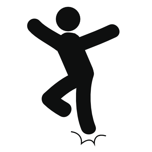Jumping human silhouette