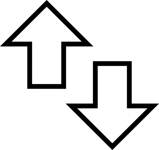 Arrows outline pointing up and down