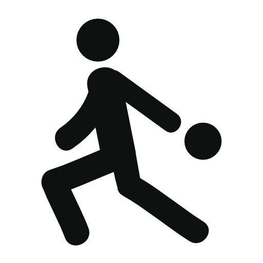 Boy running with a ball
