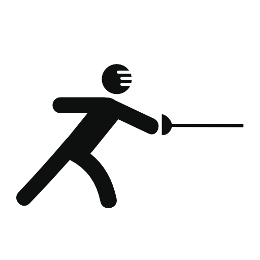 Silhouette practicing fencing
