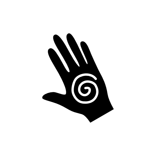 Hand with an spiral symbol