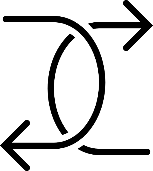 Rotated left and right arrows