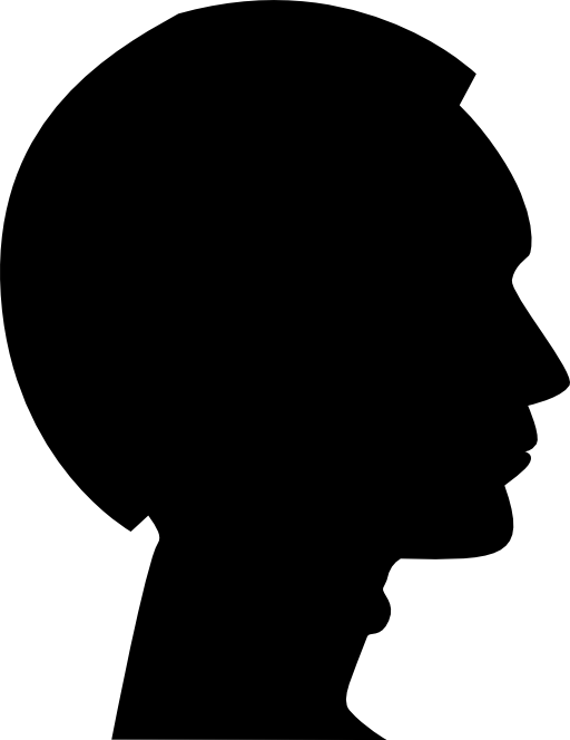 Male hair on man head side silhouette