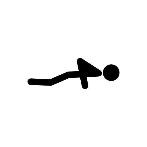 Stick man variant doing push ups from the ground