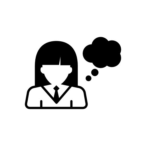 School girl with bubble of thoughts