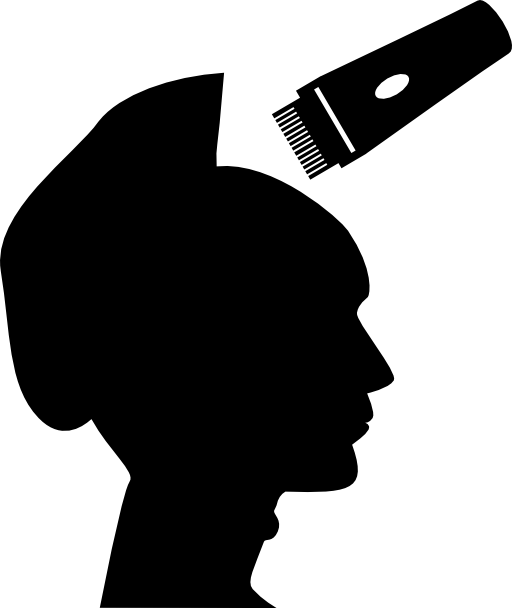 Shaving male head silhouette