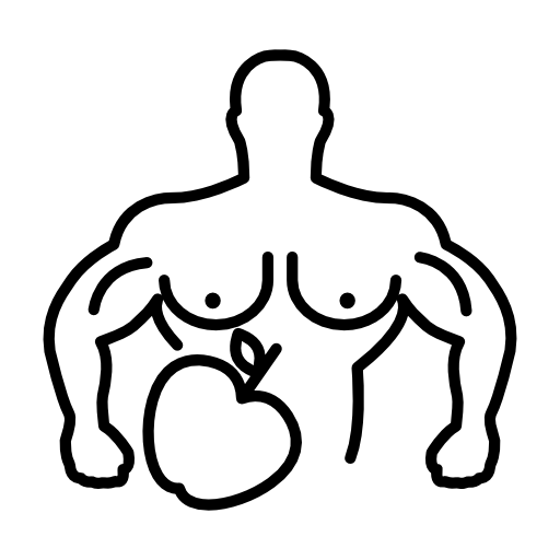Male muscular outline with apple