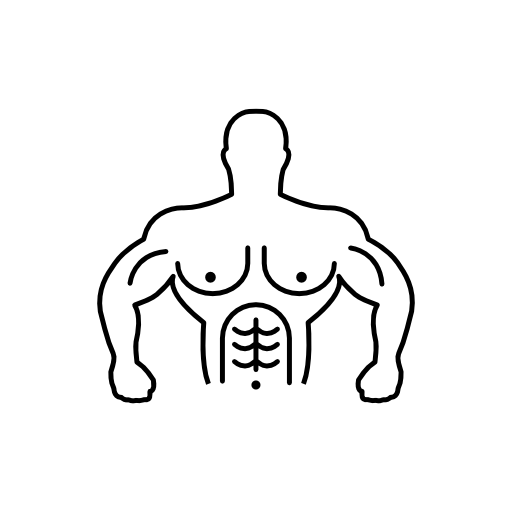 Muscular gymnast torso outline