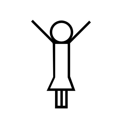 Standing woman with arms raised up