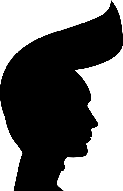 Punk man head silhouette