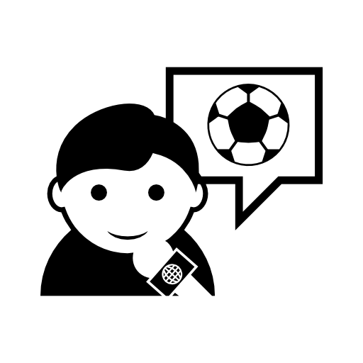 Soccer journalist talking