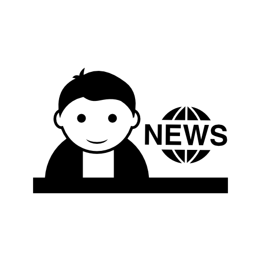 Male journalist with international news