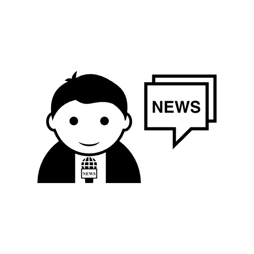 News transmission of a journalist man