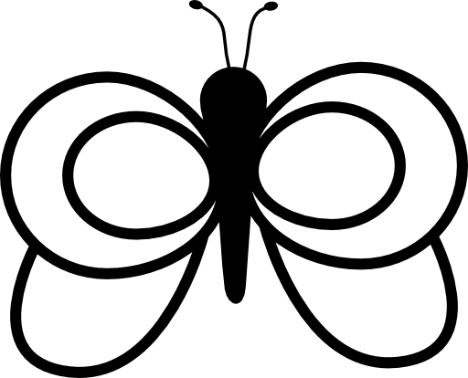 Butterfly with rounded wings outlines