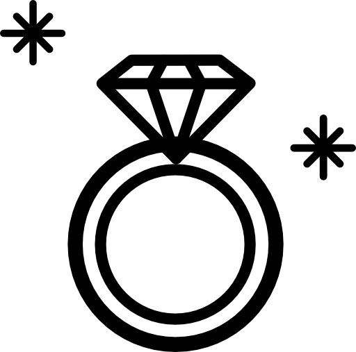 Diamond ring jewel outline from top view