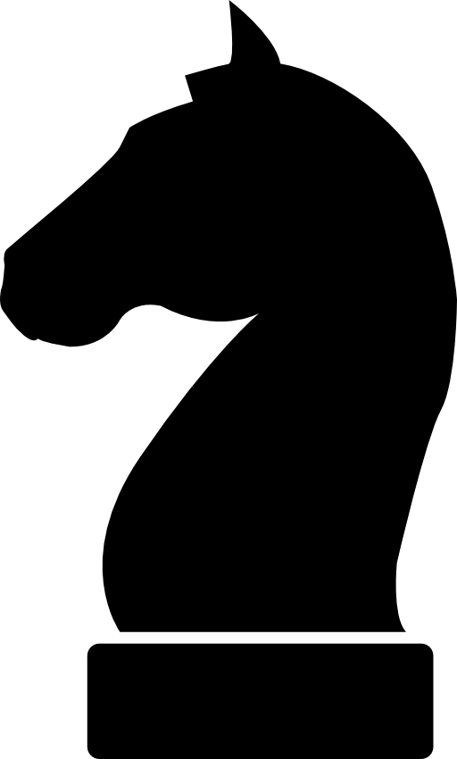 Horse black head silhouette of a chess piece