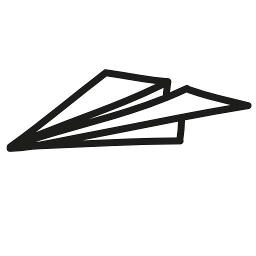 Paper plane hand drawn outline