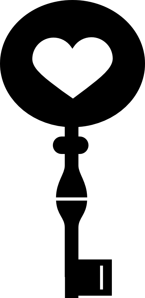 Heart shape on a key