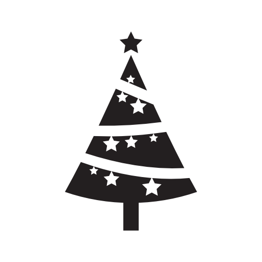 Christmas tree ornamented with stars