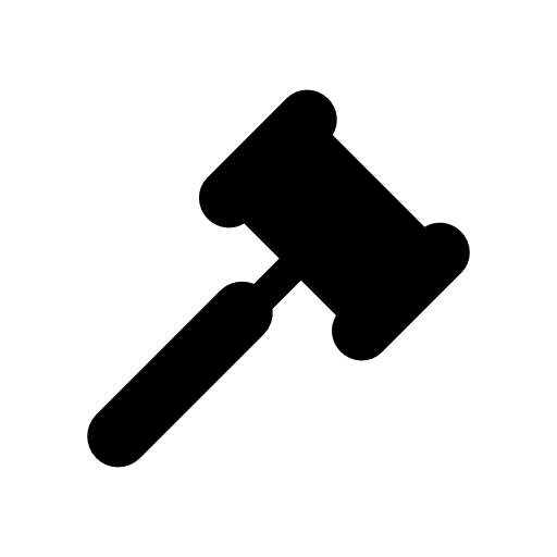 Legal hammer black silhouette
