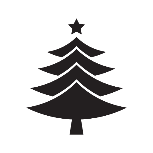 Christmas tree shape of triangles with a star on top