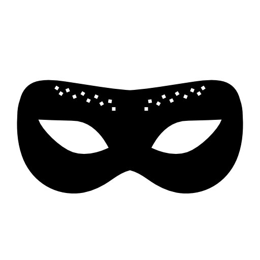 Carnival mask of black rounded shape