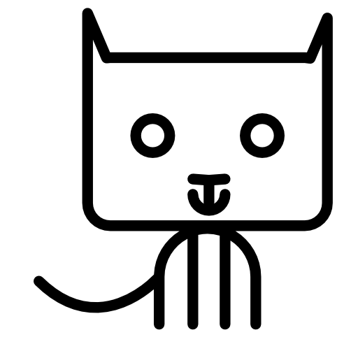 Cat cartoon sitting outline
