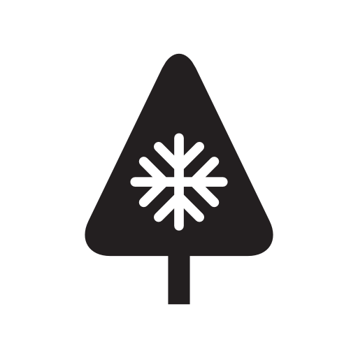 Christmas tree of triangular shape with a snowflake