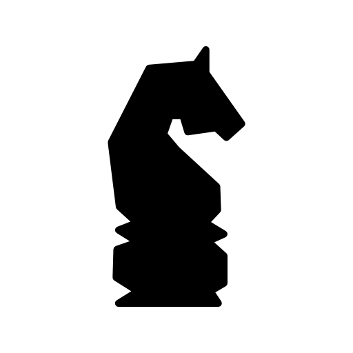 Horse of chess game black shape from side view