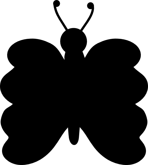 Symmetrical butterfly shape from top view