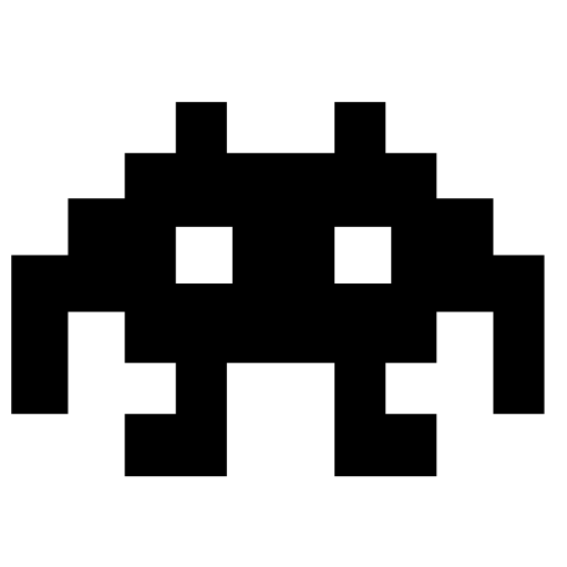 Alien space character of pixels for a game