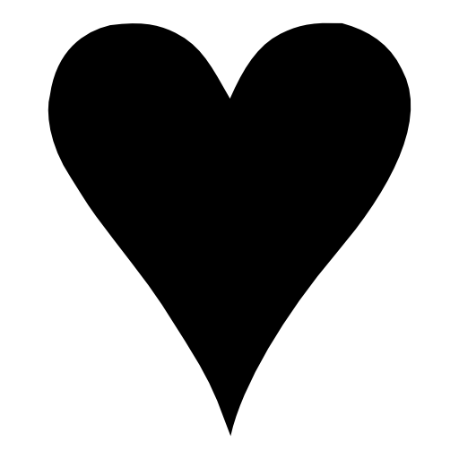 Heart black shape for love