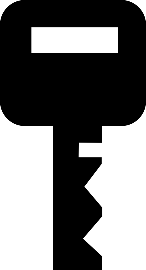 Square black modern key silhouette