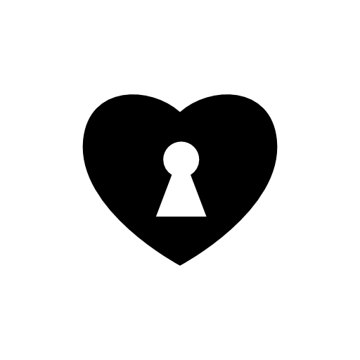 Heart lock with key hole