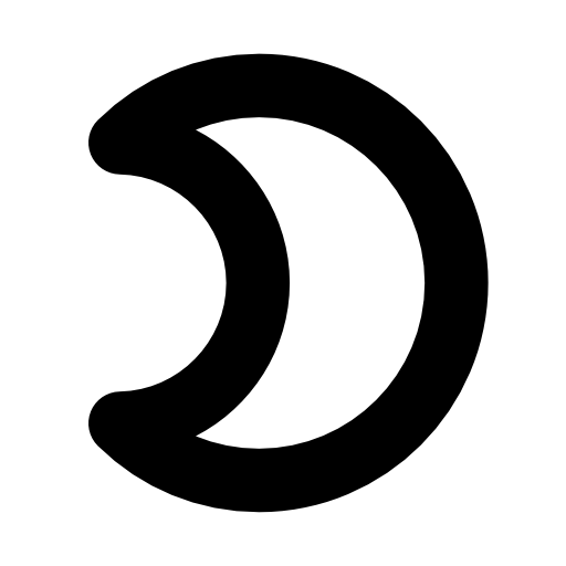 Moon phase gross outline symbol