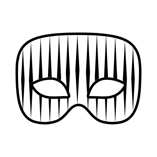 Carnival mask with vertical thin stripes