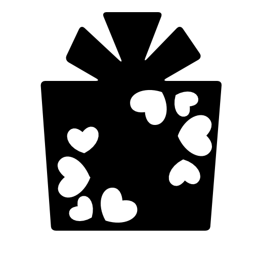 Giftbox with hearts and ribbon