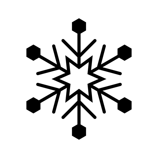 Snowflake design with six pointed star and hexagons