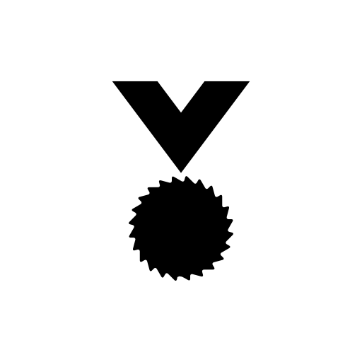Medal black shape hanging of a ribbon necklace for sports