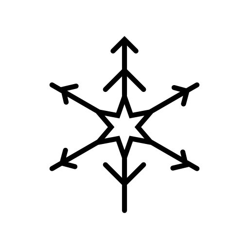 Snowflake with six points star