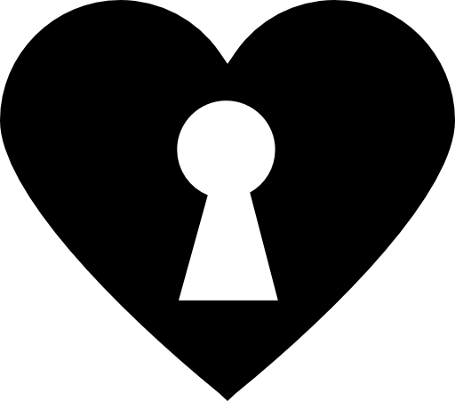 Keyhole in black heart