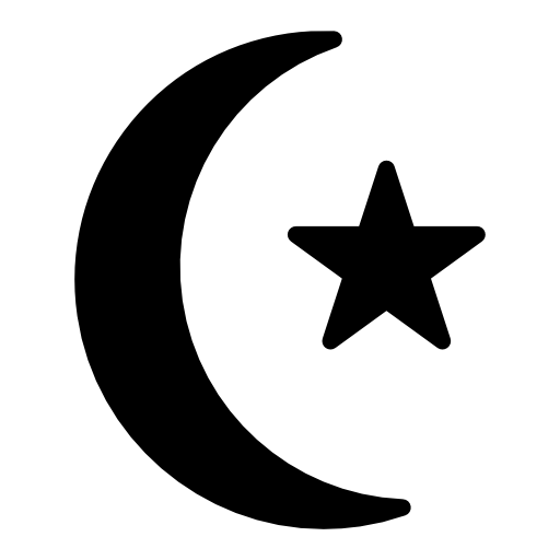 Star and crescent silhouette symbol