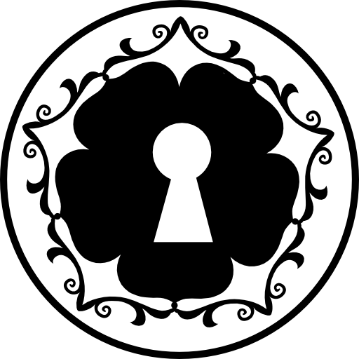 Keyhole in a flower shape inside a circle