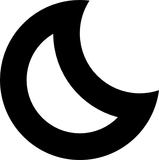 Crescent moon outlined phase shape